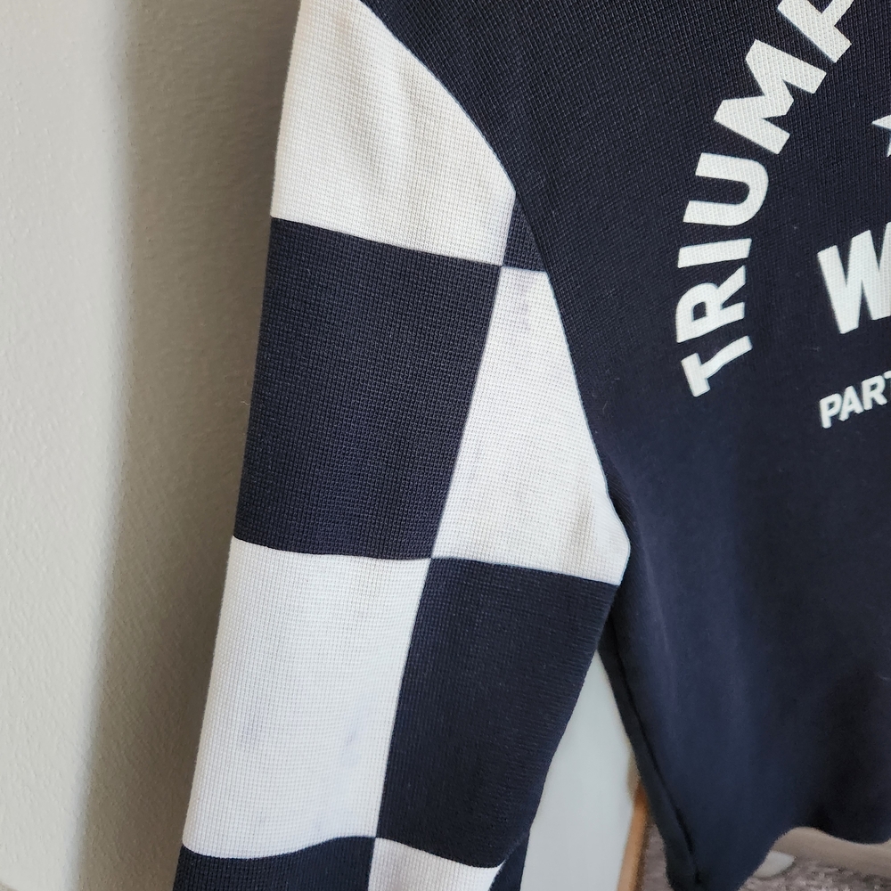 Triumph Motorcycle Navy and White Long Sleeve Shirt - Picture 2 of 9